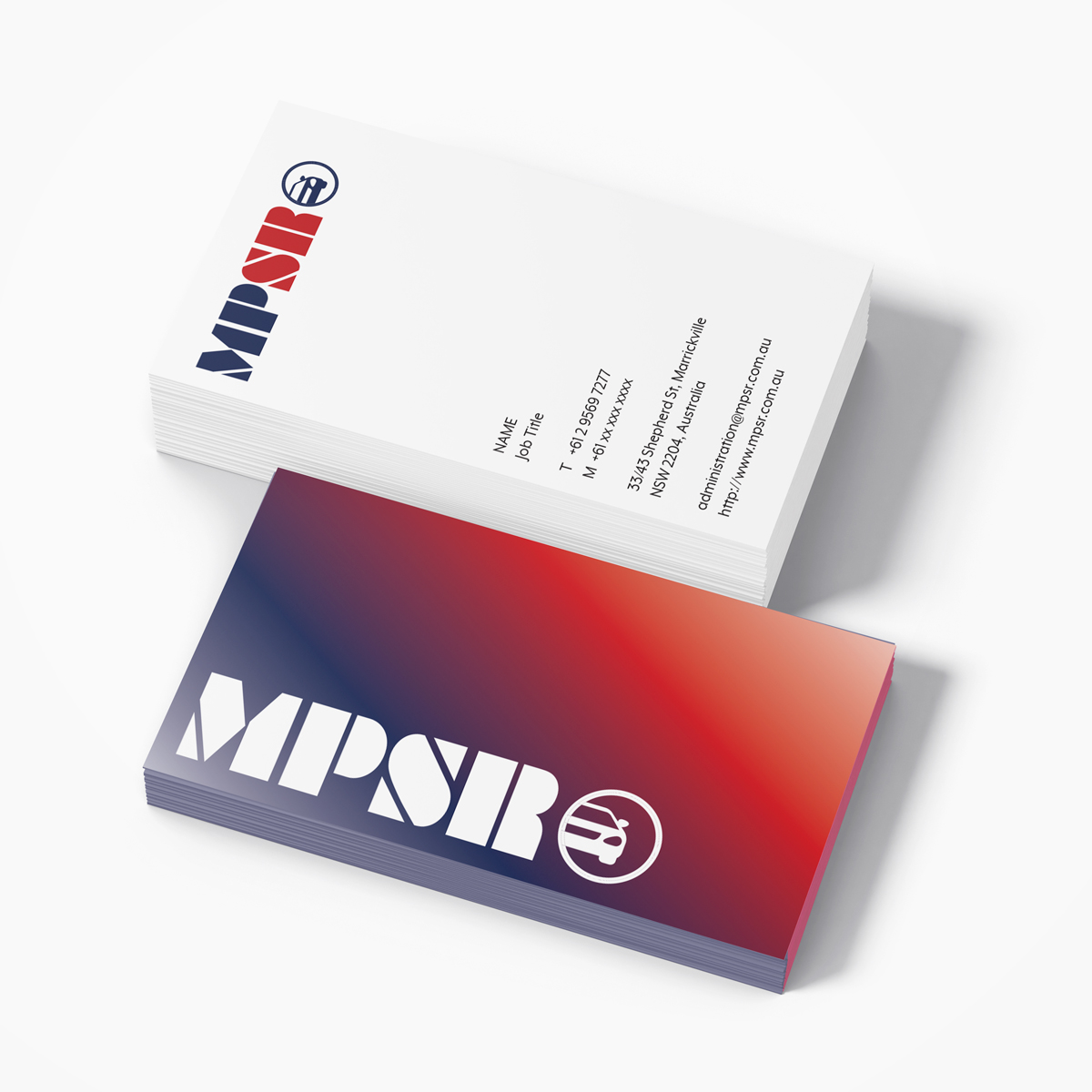 MPSR Business Card design mockup