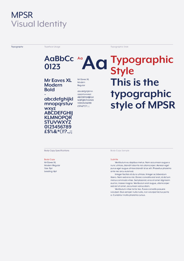 MPSR Brand Style Guide - Typography